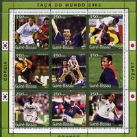 Guinea - Bissau 2001 Football World Cup (France) perf sheetlet containing 9 values (9 x 350 FCFA) unmounted mint Mi 1388-96