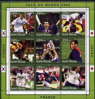Guinea - Bissau 2001 Football World Cup (France) perf sheetlet containing 9 values (9 x 350 FCFA) unmounted mint Mi 1388-96