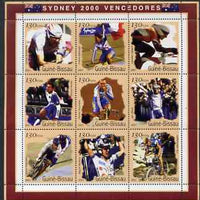 Guinea - Bissau 2001 Sydney Olympic Games perf sheetlet containing 9 values (Cycling) unmounted mint Mi 1279-87
