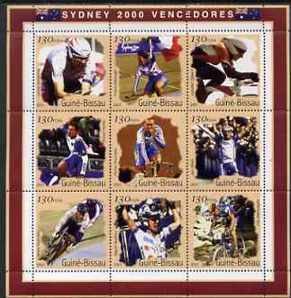 Guinea - Bissau 2001 Sydney Olympic Games perf sheetlet containing 9 values (Cycling) unmounted mint Mi 1279-87