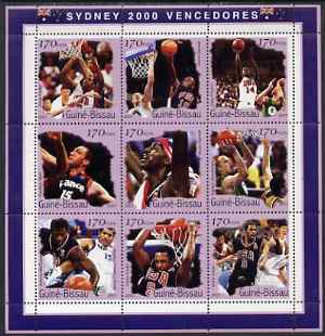 Guinea - Bissau 2001 Sydney Olympic Games perf sheetlet containing 9 values (Basketball) unmounted mint Mi 1297-1305