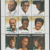 Tanzania 1992 Black Musicians & Singers perf sheetlet containing 9 values unmounted mint. Note this item is privately produced and is offered purely on its thematic appeal. .