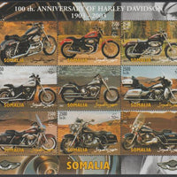 Somalia 2003 Harley Davidson Motorcycles perf sheetlet containing 9 values unmounted mint. Note this item is privately produced and is offered purely on its thematic appeal. .