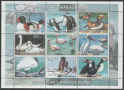 Madagascar 1999 Birds perf sheetlet containing complete set of 9 values unmounted mint. Note this item is privately produced and is offered purely on its thematic appeal, it has no postal validity