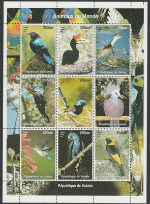 Guinea - Conakry 1998 Animals of the World #1 - Birds perf sheetlet containing 9 values unmounted mint. Note this item is privately produced and is offered purely on its thematic appeal, it has no postal validity