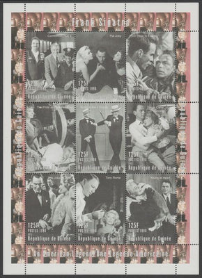 Guinea - Conakry 1998 Frank Sinatra perf sheetlet containing 9 values unmounted mint. Note this item is privately produced and is offered purely on its thematic appeal, it has no postal validity