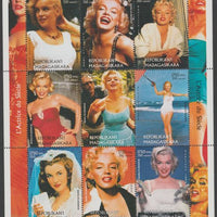 Madagascar 1999 History of the American Cinema - Marilyn Monroe perf sheetlet containing 9 values unmounted mint. Note this item is privately produced and is offered purely on its thematic appeal, it has no postal validity