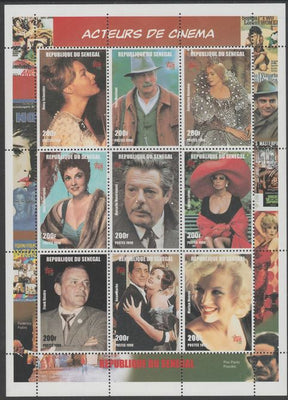 Senegal 1998 Movie Actors perf sheetlet containing 9 values unmounted mint. Note this item is privately produced and is offered purely on its thematic appeal, it has no postal validity