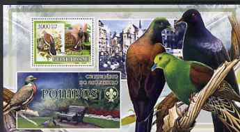 Guinea - Bissau 2007 Birds - Pigeons large perf s/sheet containing 1 value (Scout logo in background) unmounted mint