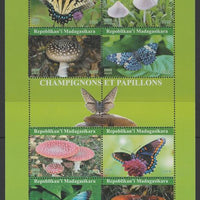 Madagascar 2019 Butterflies & Fungi perf sheetlet containing 8 values unmounted mint. Note this item is privately produced and is offered purely on its thematic appeal, it has no postal validity