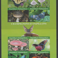Madagascar 2019 Butterflies & Fungi imperf sheetlet containing 8 values unmounted mint. Note this item is privately produced and is offered purely on its thematic appeal, it has no postal validity