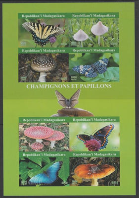 Madagascar 2019 Butterflies & Fungi imperf sheetlet containing 8 values unmounted mint. Note this item is privately produced and is offered purely on its thematic appeal, it has no postal validity
