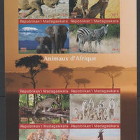 Madagascar 2019 Animals of Africa imperf sheetlet containing 8 values unmounted mint. Note this item is privately produced and is offered purely on its thematic appeal, it has no postal validity