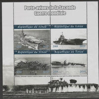 Chad 2019 Aircraft Carriers of WW2 perf sheetlet containing 4 values unmounted mint.