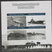 Chad 2019 Aircraft Carriers of WW2 imperf sheetlet containing 4 values unmounted mint.