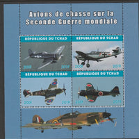 Chad 2019 Fighter Aircraft of WW2 perf sheetlet containing 4 values unmounted mint.