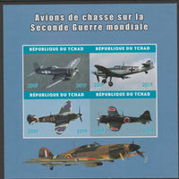 Chad 2019 Fighter Aircraft of WW2 imperf sheetlet containing 4 values unmounted mint.