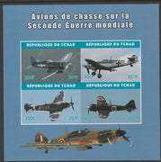 Chad 2019 Fighter Aircraft of WW2 imperf sheetlet containing 4 values unmounted mint.