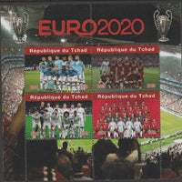 Chad 2019 EURO 2020 Football Championship perf sheetlet containing 4 values unmounted mint.