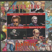 Chad 2019 Elton John perf sheetlet containing 4 values unmounted mint.