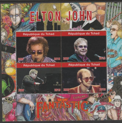 Chad 2019 Elton John perf sheetlet containing 4 values unmounted mint.