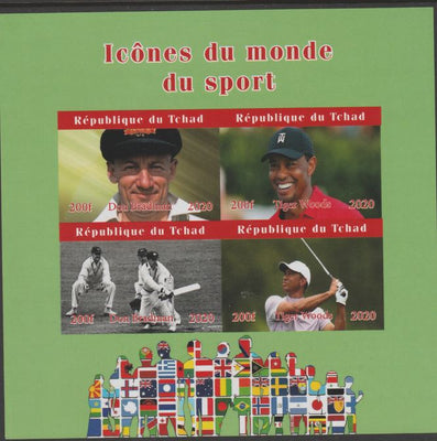 Chad 2020 Icons from the World of Sport #2 imperf sheetlet containing 4 values unmounted mint.