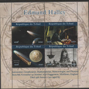 Chad 2020 Edmund Halley perf sheetlet containing 4 values unmounted mint.