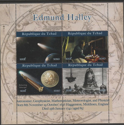 Chad 2020 Edmund Halley perf sheetlet containing 4 values unmounted mint.