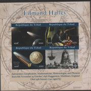 Chad 2020 Edmund Halley imperf sheetlet containing 4 values unmounted mint.