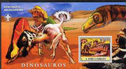 St Thomas & Prince Islands 2007 Dinosaurs large perf s/sheet containing 1 value (Scout logo in background) unmounted mint