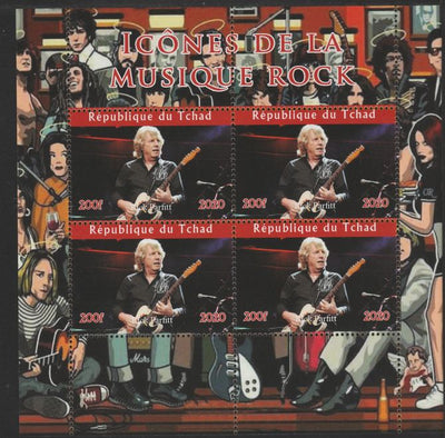 Chad 2020 Rock Music Icons of the Twentieth Century - Rick Parfitt perf sheetlet containing 4 values unmounted mint.