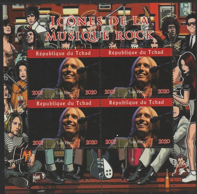 Chad 2020 Rock Music Icons of the Twentieth Century - Tom Petty perf sheetlet containing 4 values unmounted mint.