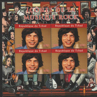 Chad 2020 Rock Music Icons of the Twentieth Century - Mick Jagger perf sheetlet containing 4 values unmounted mint.