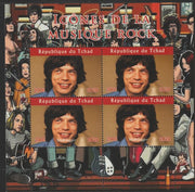 Chad 2020 Rock Music Icons of the Twentieth Century - Mick Jagger perf sheetlet containing 4 values unmounted mint.
