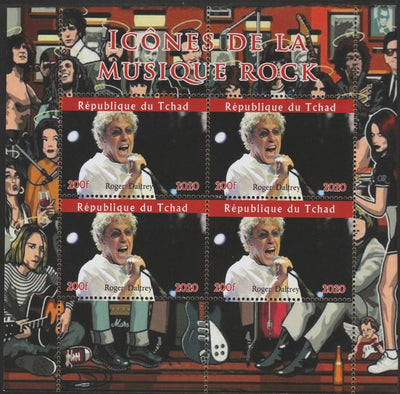 Chad 2020 Rock Music Icons of the Twentieth Century - Roger Daltrey perf sheetlet containing 4 values unmounted mint.