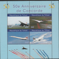Chad 2020 50th Anniversary of Concorde perf sheetlet containing 4 values unmounted mint.