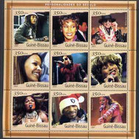 Guinea - Bissau 2001 Pop Stars perf sheetlet containing 9 values (9 x 350 FCFA) unmounted mint Mi 1902-10