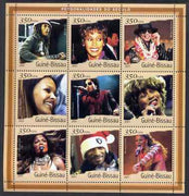 Guinea - Bissau 2001 Pop Stars perf sheetlet containing 9 values (9 x 350 FCFA) unmounted mint Mi 1902-10