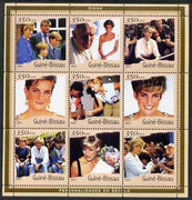 Guinea - Bissau 2001 Princess Diana perf sheetlet containing 9 values (9 x 350 FCFA) unmounted mint Mi 1929-37