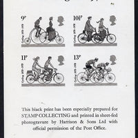 Great Britain 1978 Cycling Centenaries 'black print' set of 4 on official souvenir sheetlet unmounted mint