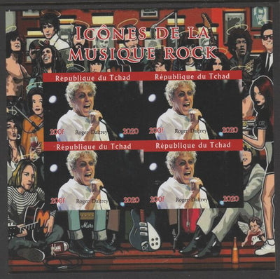 Chad 2020 Rock Music Icons of the Twentieth Century - Roger Daltrey imperf sheetlet containing 4 values unmounted mint.