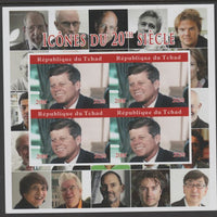 Chad 2020 Icons of the Twentieth Century - John Kennedy imperf sheetlet containing 4 values unmounted mint.