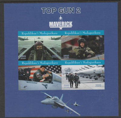 Madagascar 2020 Top Gun 2 - Maverick imperf sheetlet containing 4 values unmounted mint.