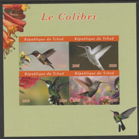 Chad 2020 Humming Birds imperf sheetlet containing 4 values unmounted mint.
