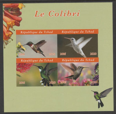 Chad 2020 Humming Birds imperf sheetlet containing 4 values unmounted mint.