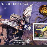 St Thomas & Prince Islands 2007 Animals & Butterflies #2 large imperf s/sheet containing 1 value (Scout logo in background) unmounted mint
