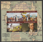 Chad 2020 250th Anniversary of Capt Cook's Voyage to Australia imperf sheetlet containing 4 values unmounted mint.
