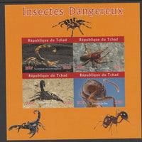 Chad 2020 Dangerous Insects imperf sheetlet containing 4 values unmounted mint.