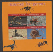 Chad 2020 Dangerous Insects imperf sheetlet containing 4 values unmounted mint.