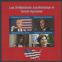 Chad 2020 US Presidents & First Ladies - the Trumps & the Bushes perf sheetlet containing 4 values unmounted mint. Note this item is privately produced and is offered purely on its thematic appeal